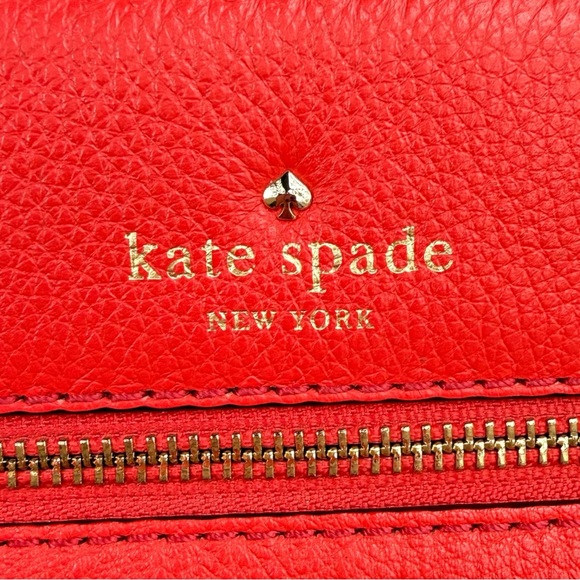 Kate Spade Crossbody Bag Women Coral Pebbled Leather Adjustable Strap - Picture 4 of 9